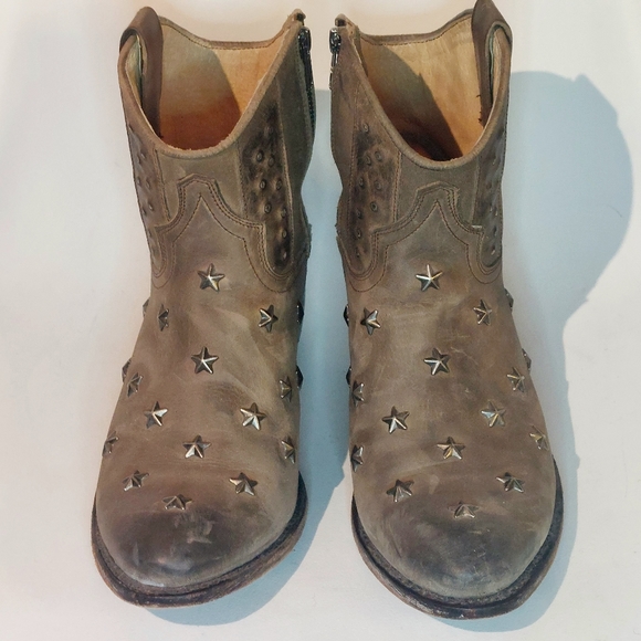 Sendra studded taupe leather low western boots, EU43/11 - Picture 3 of 16